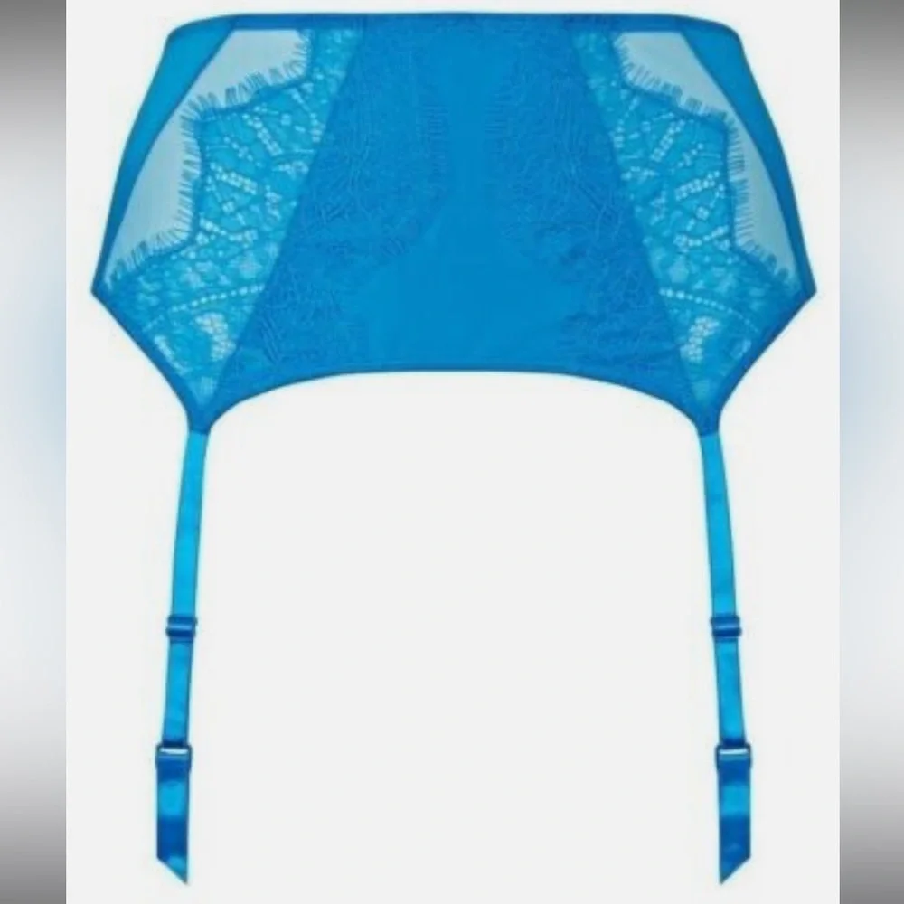 Ann Summers The Siren Waspie Garter Belt XS blue